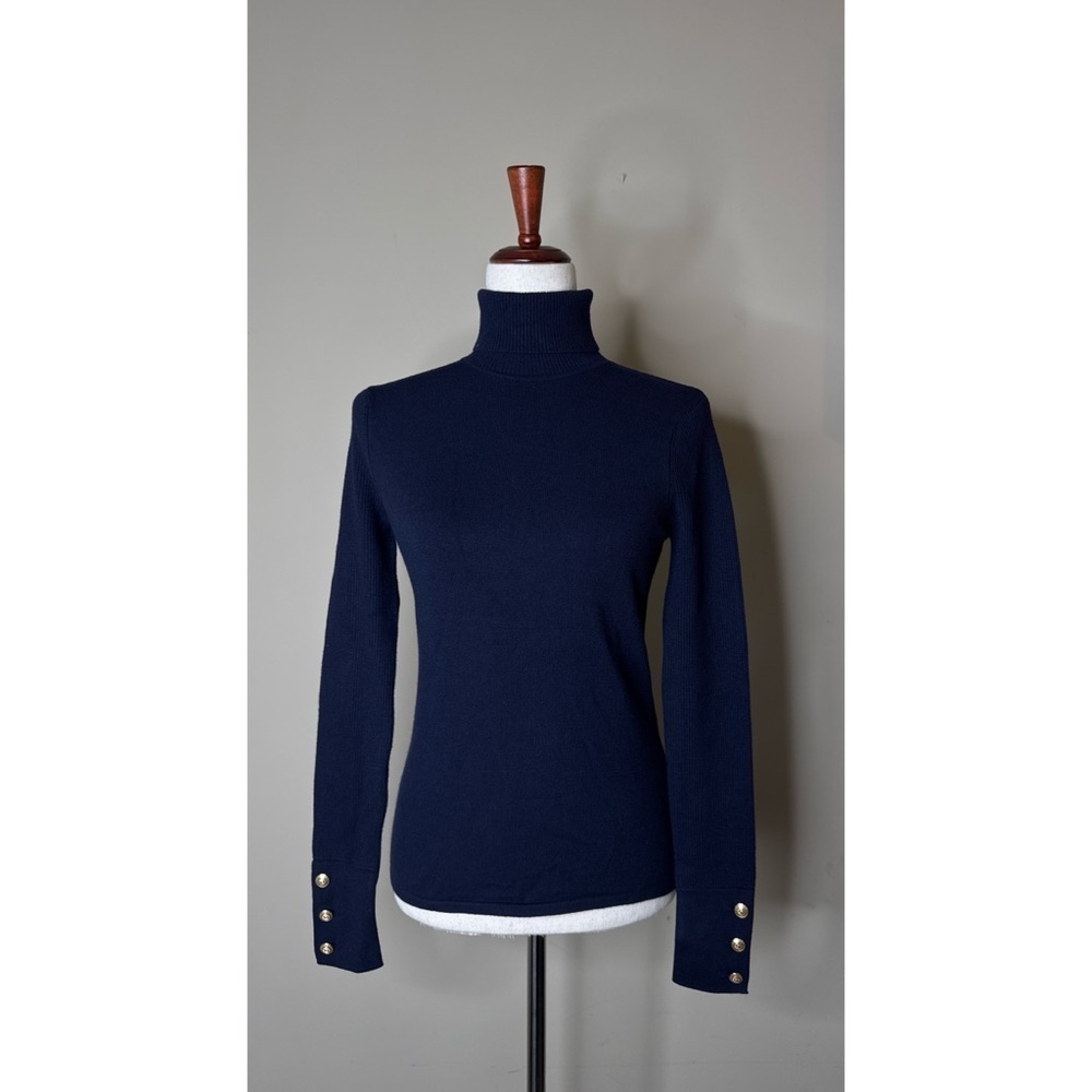 L’AGENCE Odette Turtleneck Sweater in Midnight Blue Size XS - Picture 1 of 6